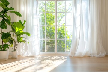 Bright, airy room with large window