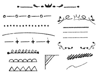 Obraz premium 鉛筆で書いたラフな飾り罫のイラスト素材。手描きの温かみがあるシンプルデザイン