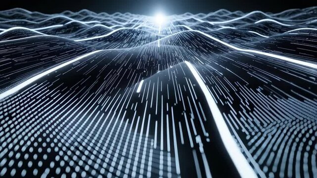 Abstract Digital Wave Data Flow Network Technology Background