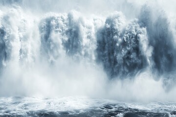 Obraz premium Magnificent Waterfall Cascade in Nature's Embrace