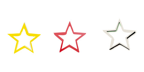 Obraz premium Star Rating Icons - Colorful Outline Design