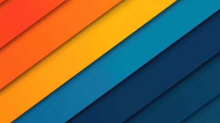 Obraz premium A vibrant abstract composition of overlapping diagonal stripes in various colors.