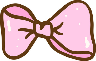Cute Pink Bow Tie Hand Drawn