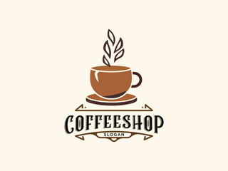 Coffee shop logo design vector template