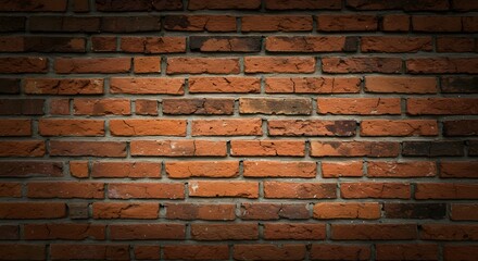 Obraz premium Vintage brick wall background with red brick surface