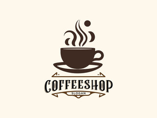Coffee shop logo design vector template
