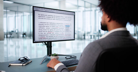 Young African American man corrects errors