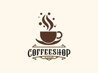 Coffee shop logo design vector template