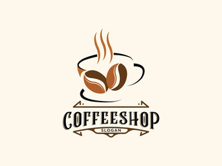 Coffee shop logo design vector template