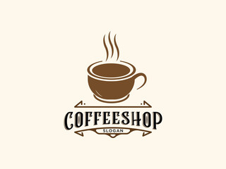 Coffee shop logo design vector template