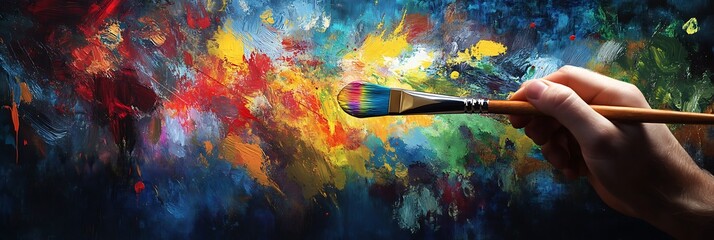 Artist’s Paintbrush Exploding into Art Styles Through History