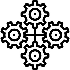 process icon illustration design with outline