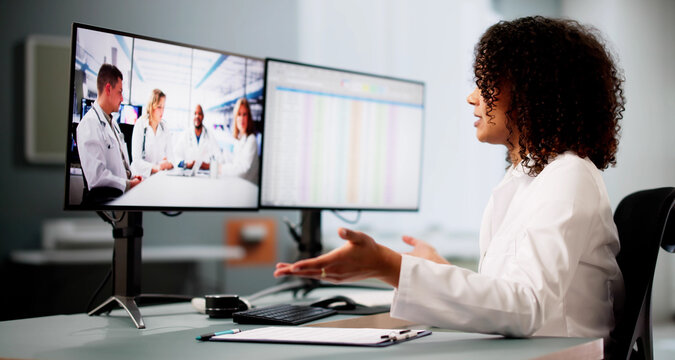 Doctor Team Meeting Video Conference Webinar
