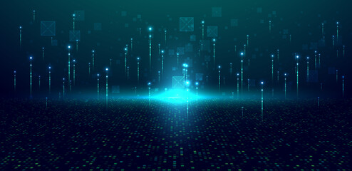 Abstract digital innovation technology green background. Vector illustration