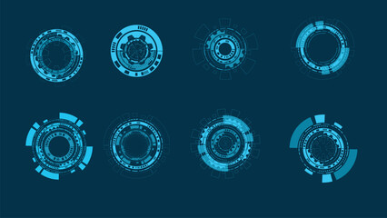 Technology set icon circle design vector.