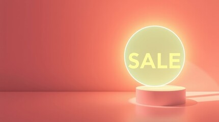 Seasonal promotion features a prominent Sale inscription against a soft, elegant background, designed for online stores and advertising efforts