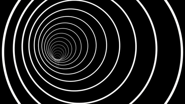 Black And white Spiral Background, Line Circle Geometric Transition Animation Background