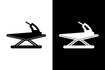 Folding Ironing Board Silhouette High-Resolution Household Illustration.