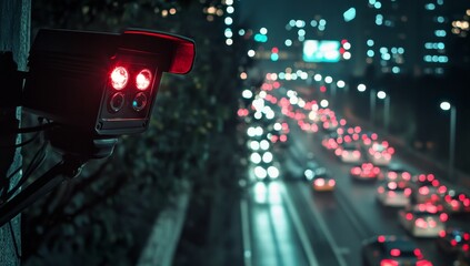 Traffic surveillance camera at night