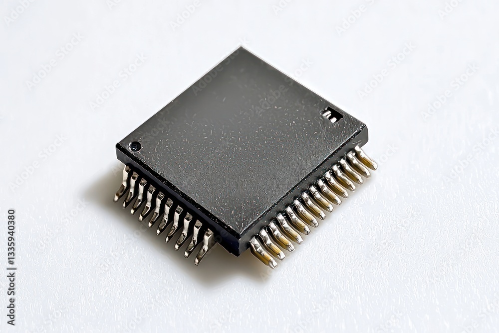 Poster Microchip processor close up showcasing complex technology silicon component for modern devices
