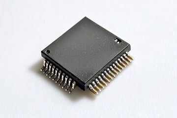 Microchip processor close up showcasing complex technology silicon component for modern devices