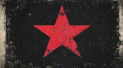 Vintage Red Star Flag Background