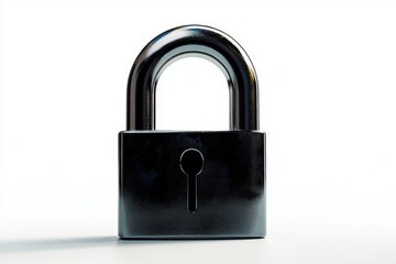 Naklejka premium Reflective Padlock Depicting Privacy in Security with a Simple Design Standing Out on Clean Background