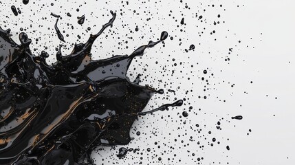 Fototapeta premium Abstract Black Paint Splash on White Background for Design Projects