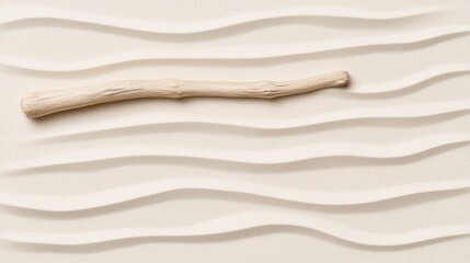 Obraz premium A light brown driftwood piece rests on a sandy surface.