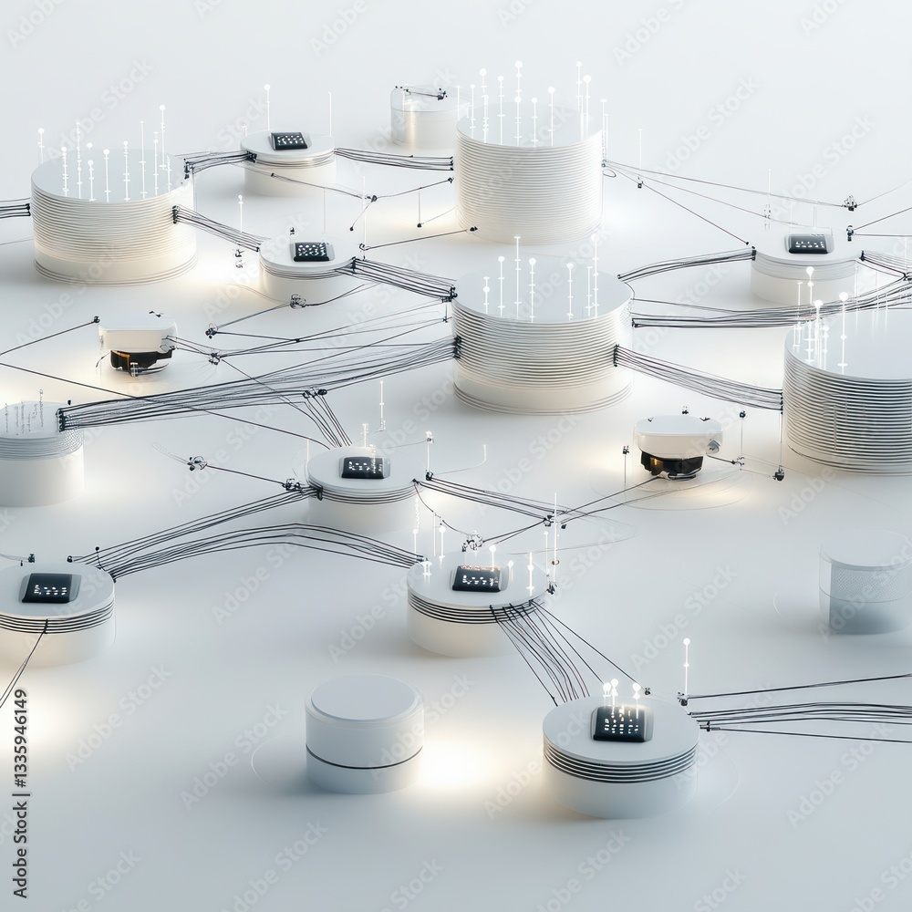 Poster Abstract White Network Data Servers Connected with Cables Depicting Cloud Computing Infrastructure
