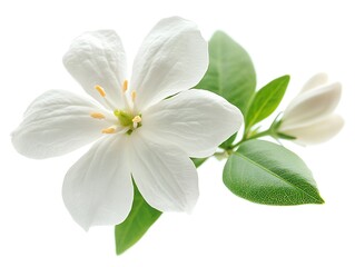 Fototapeta premium Delicate white jasmine blossom nature floral close-up studio serenity