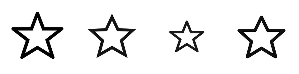 Obraz premium Four starburst shapes on black isolated on white or transparent