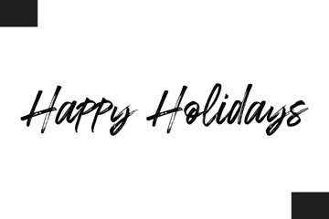 Stylish Cursive Typography Christmas Text Happy Holidays