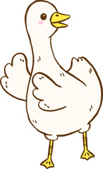 Cute Silly Goose Dancing Bump Cartoon Hand Drawn Doodle
