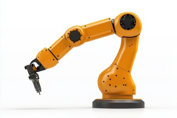 Fototapeta premium Industrial Robot Arm Precision Manufacturing Equipment Automation on White Modern Technology