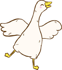 Cute Silly Goose Playful Cartoon Hand Drawn Doodle