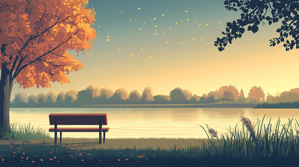 Quiet Lake with Gentle Evening Glow