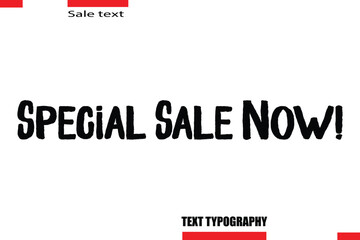 Special Sale Now! Modern Typography Text For Special Offer Signs