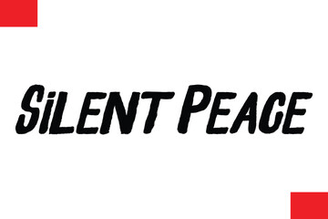 Silent Peace Christmas Saying Cursive Typography Text Lettering
