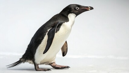 Naklejka premium Adelie Penguin in full view on studio background 