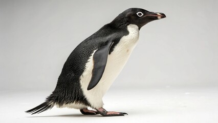 Adelie Penguin in full view on studio background 