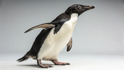 Obraz premium Adelie Penguin in full view on studio background 