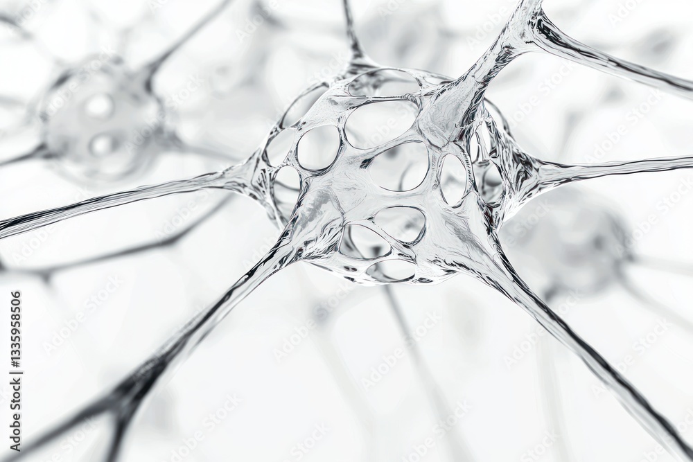 Poster transparent neuronal structure abstract science visual simulating neural network connectivity and bi
