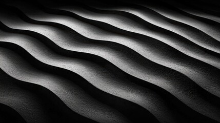 Obraz premium A black and white image of a wave-like pattern.