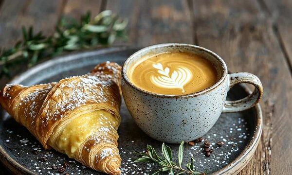 cornetto with espresso italian breakfast video