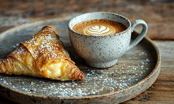 cornetto with espresso italian breakfast video