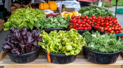 Fresh Vegetables at Market for Healthy Salad Preparation