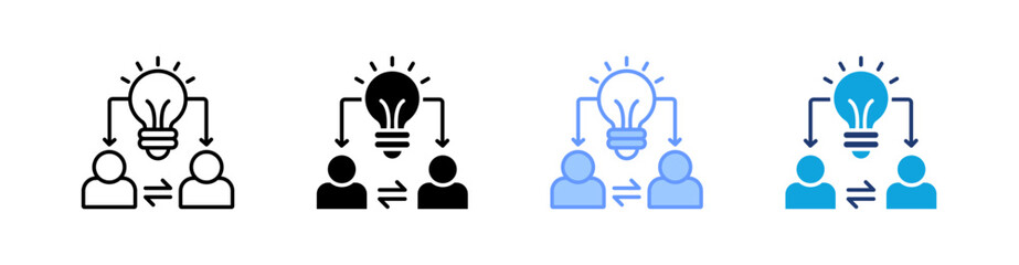 Brainstorming Tools Multi Style Icon Set Vector 