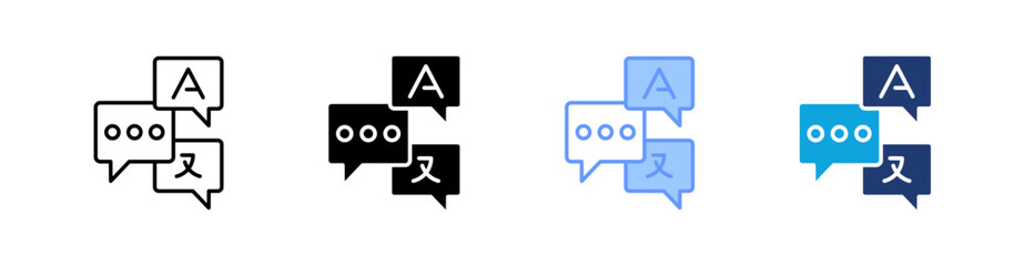  Multilingual Resources Multi Style Icon Set Vector  © AGE