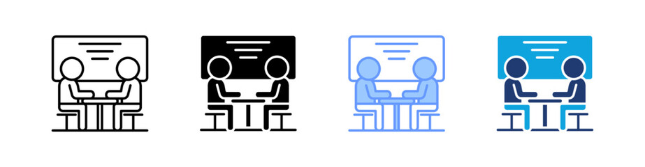 Conference Multi Style Icon Set Vector 